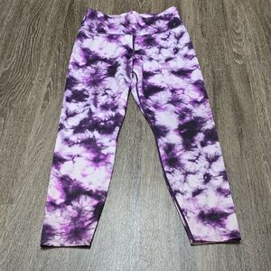 JoyLab Purple and White Tie-Dye Leggings